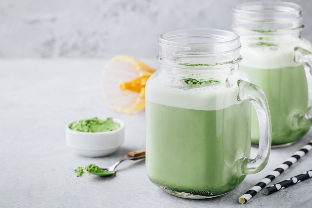 A photo of a matcha smoothie