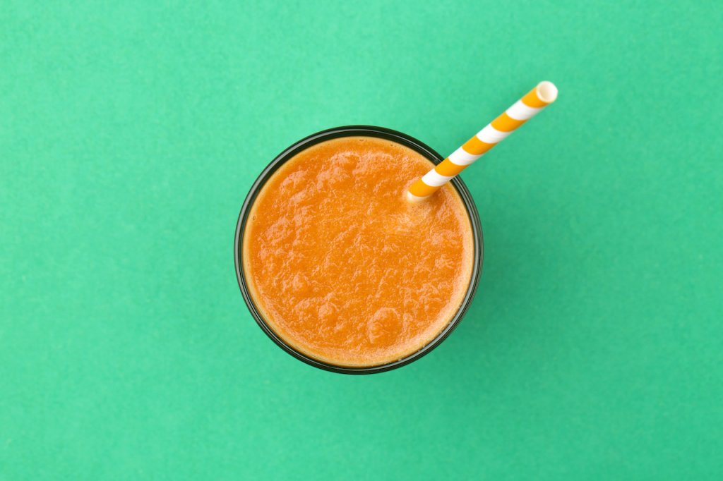 A picture of a carrot cake flavored shake top down